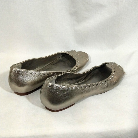 Cole Haan Silver Studded Open-Toed Flats - Picture 3 of 8